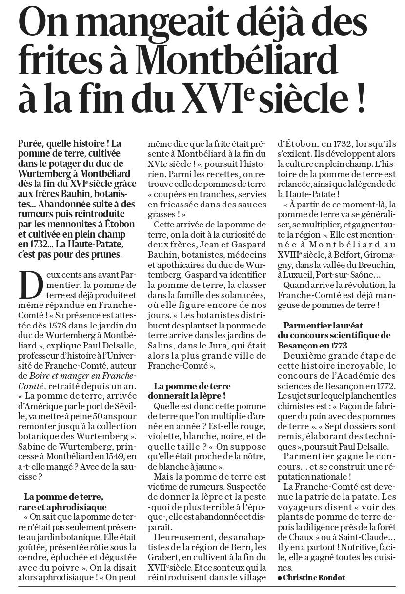 Pomme de terre montbeliard extrait